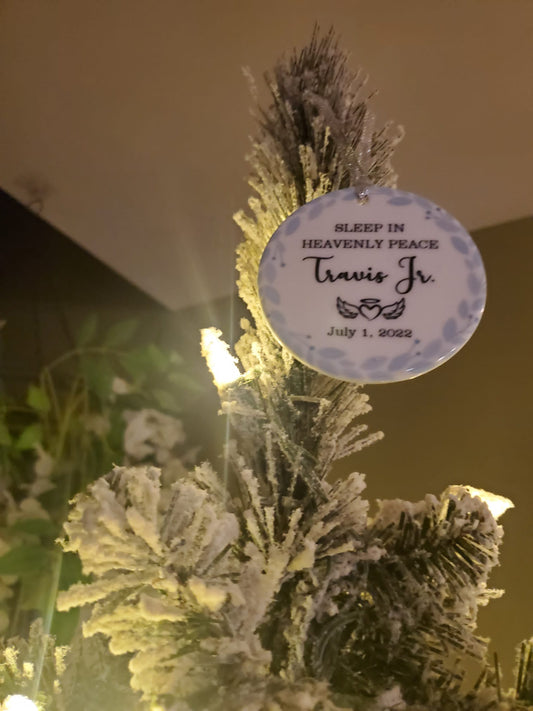 Christmas ornament in memory of a child